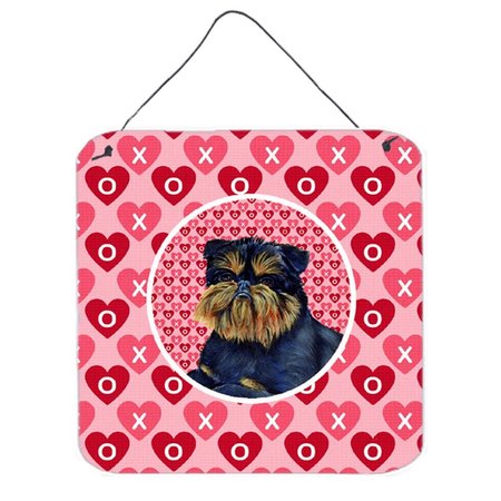 MICASA Brussels Griffon Valentines Love And Hearts Aluminium Metal Wall Or Door Hanging Prints MI240242